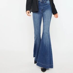 Kancan Braelynn High Rise Frayed Super Flare Jeans. Western Festival Size 11/29